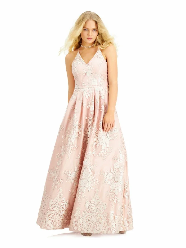 9 - bcx blush gown with lace overlay Vintage Lace Gown