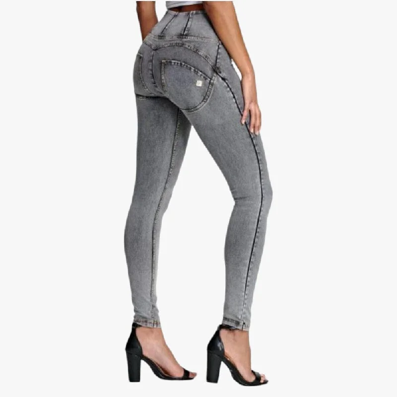 Freddy Womens Grey Grey Stitch High Waist Long Length Jean