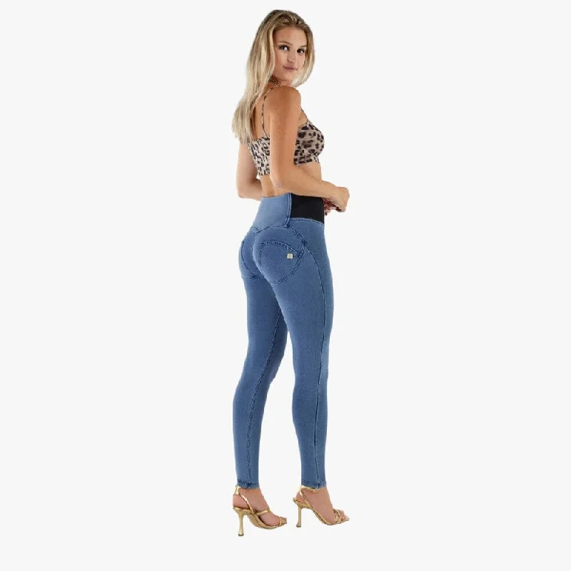 Freddy Wr.Up Push Up Pants With High Waist And Stretch Bands Light Blue