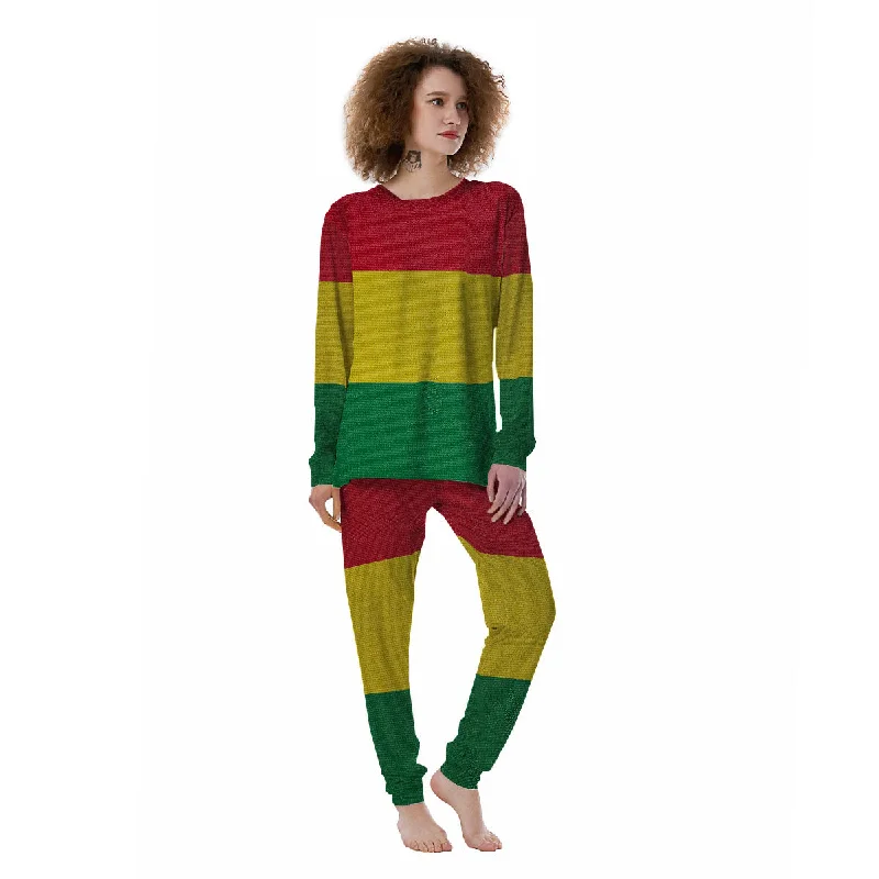 Flag Rasta Print Women's Pajamas Hoodie pajama sets