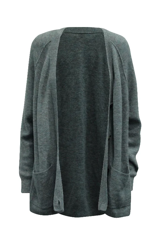 Acne Studios Kianne Ribbed Cardigan in Grey Alpaca Cheap sweaters