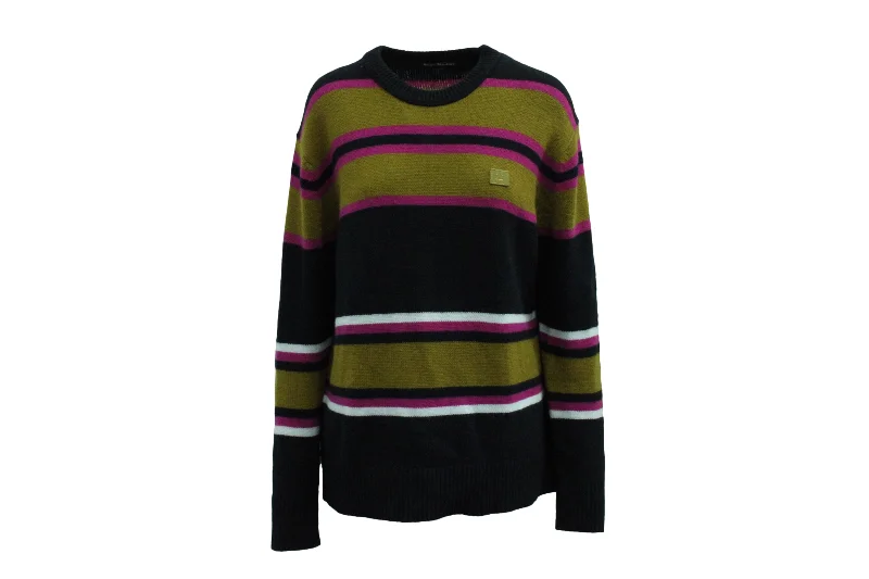 Acne Studios Nima Striped Knit Sweater in Multicolor Wool Date night sweaters