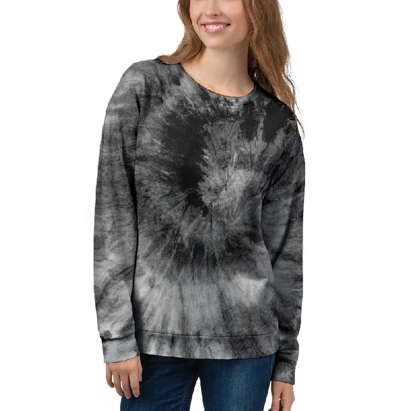 Black Tie Dye Women's Sweatshirt Work sweaters