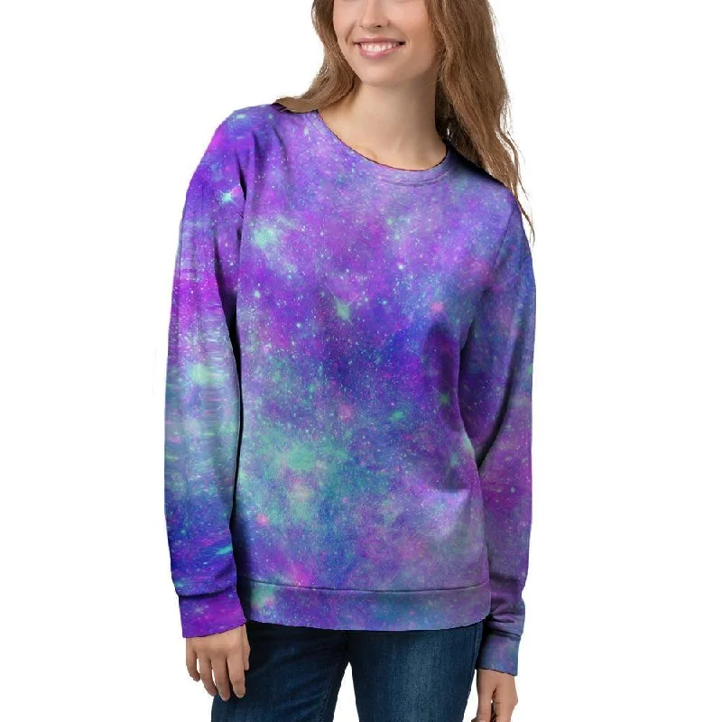 Blue And Pink Galaxy Space Women's Sweatshirt Office sweaters