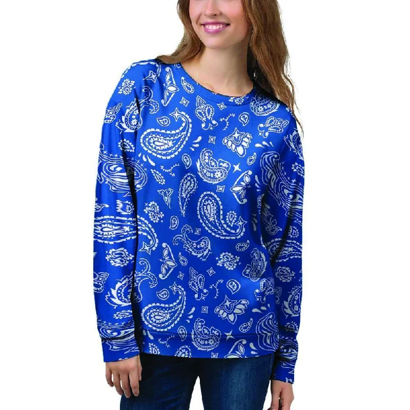 Blue Bandana Women's Sweatshirt Cropped sweaters