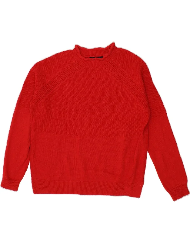 CREW CLOTHING Womens Crew Neck Jumper Sweater UK 12 Medium Red Cotton Premium sweaters