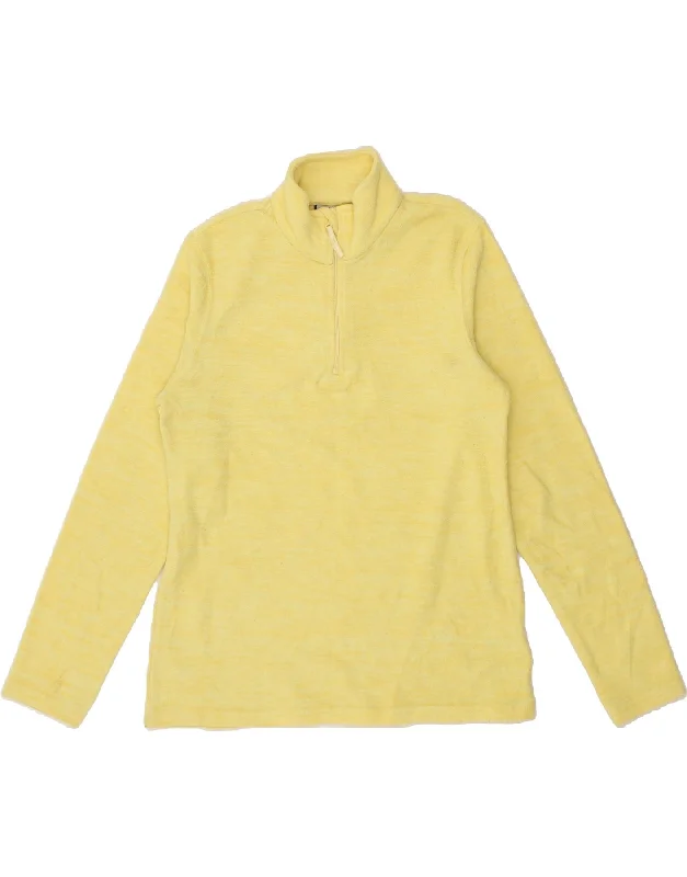 MOUNTAIN WAREHOUSE Womens Zip Neck Fleece Jumper UK 12 Medium Yellow Fall sweaters