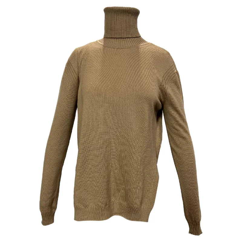 N21 Turtleneck Long Sleeve Sweater in Brown Wool Levi's sweaters