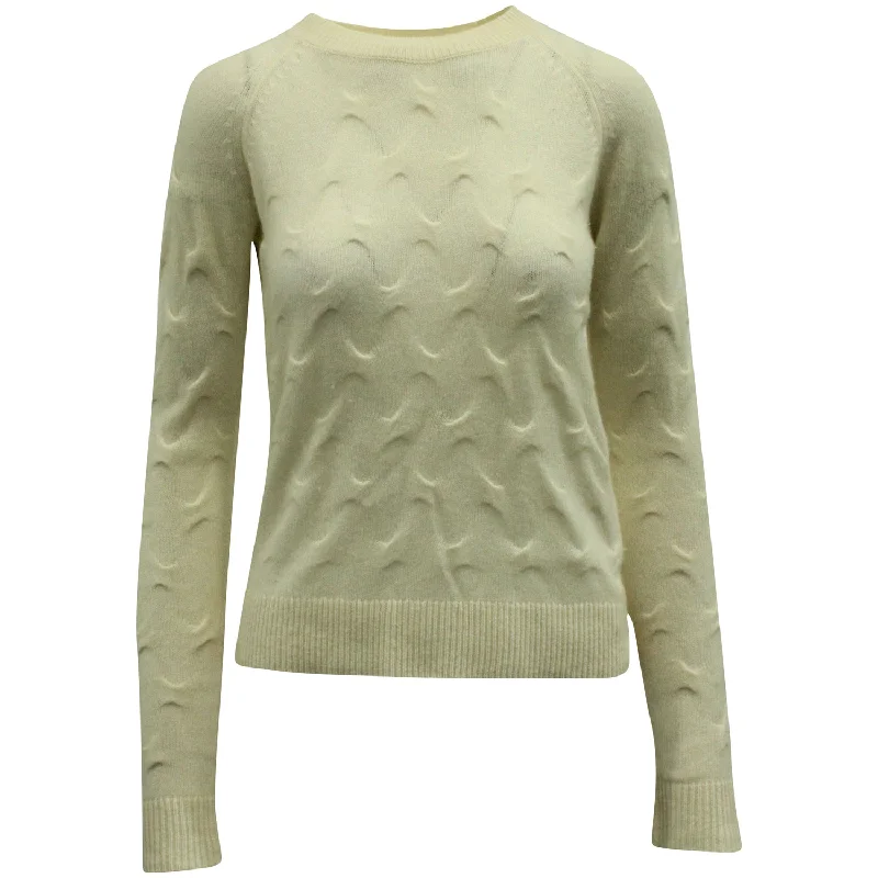 Theory Tucked Crewneck Sweater in Cream Cashmere Best sweaters for fall