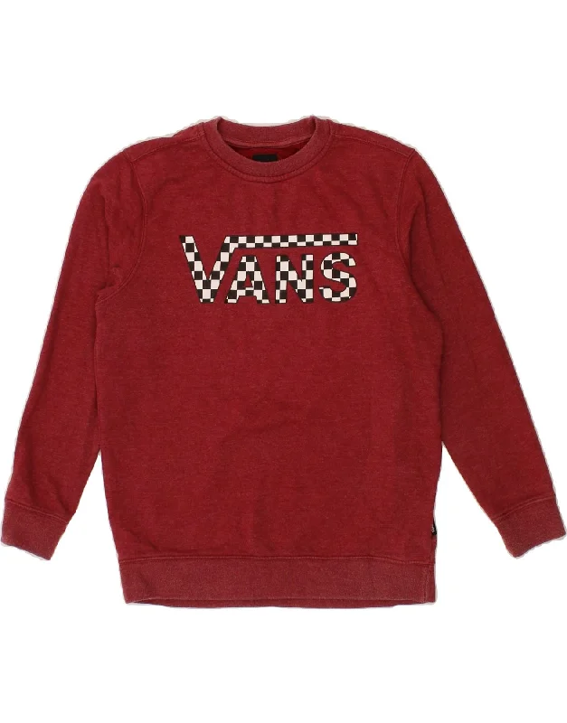 VANS Womens Graphic Sweatshirt Jumper UK 14 Large Red Cotton Trendy oversized sweaters