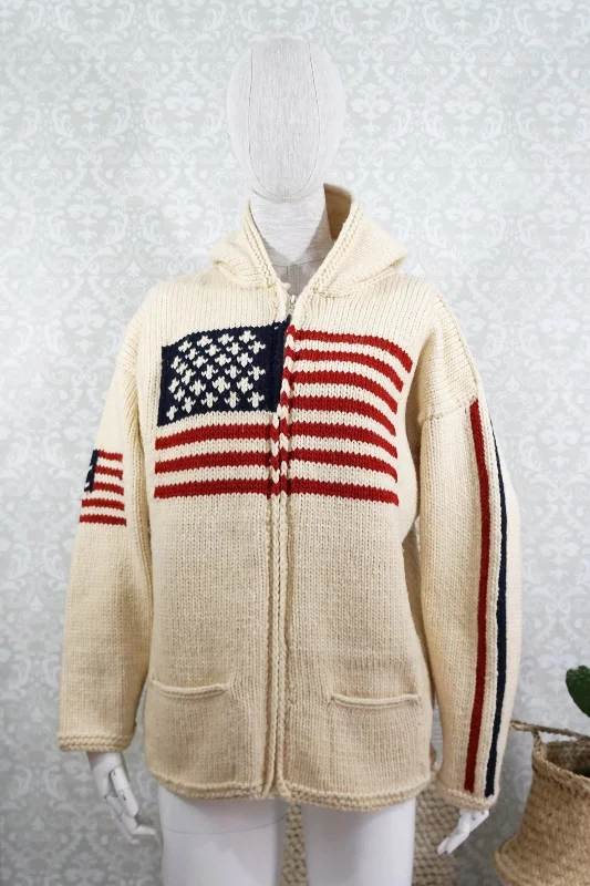 Vintage Handmade American Flag Sweater Patagonia sweaters