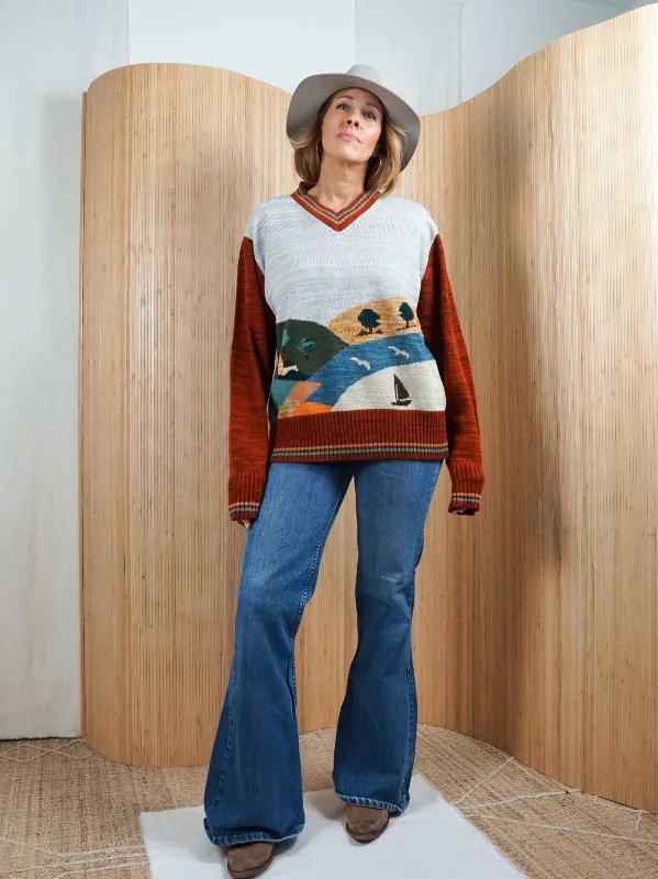 Vintage 70's Spacedye Seagull Sweater Best sweaters for winter