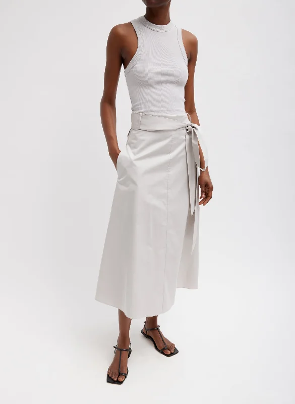 Eco Poplin Back Wrap Skirt Best-selling unclassified skirts