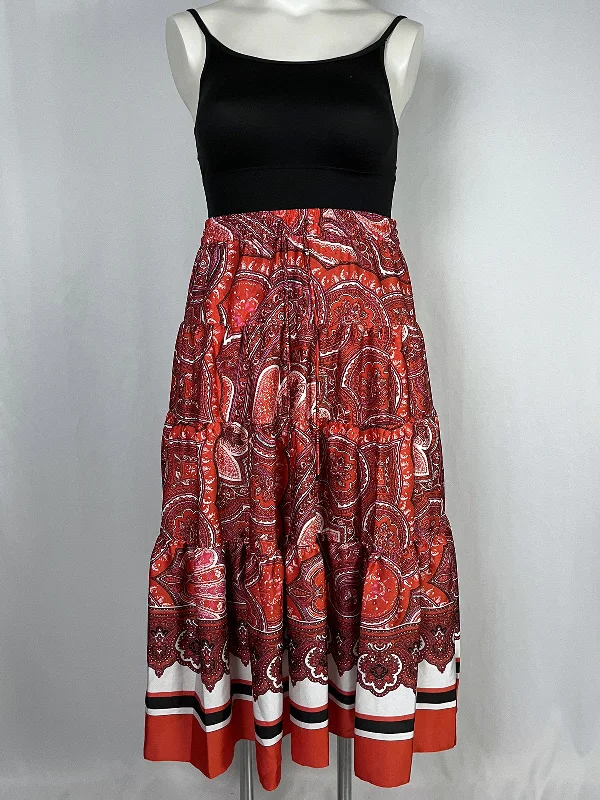 LAUREN Ralph Lauren Size 14 Red & White Paisley Skirt NWT Cocktail unclassified skirts