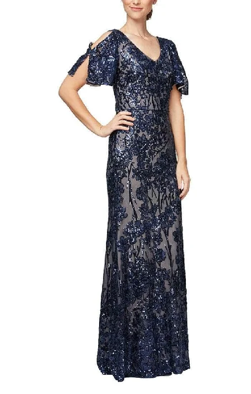 Alex Evenings - V-Neck Floral Sequin Formal Gown 8196611 PrettyLittleThing party dresses