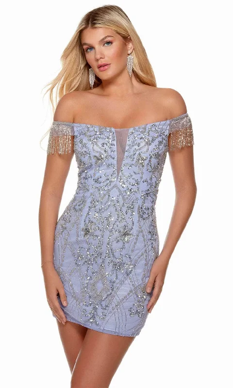 Alyce Paris 4638 - Off-Shoulder  Sequin Embellished Cocktail Dress Casual party dresses