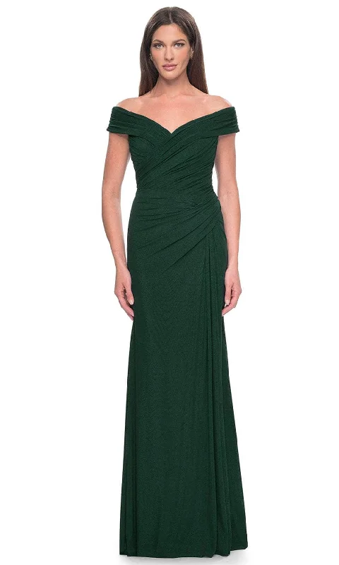 La Femme 31677 - Off Shoulder Jersey Evening Dress Halter party dresses