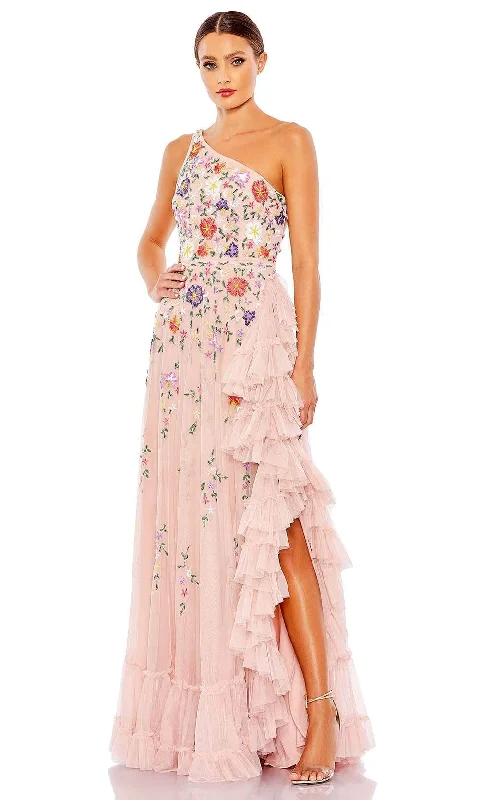 Mac Duggal 9164 - Floral Asymmetrical Prom Gown Shein party dresses