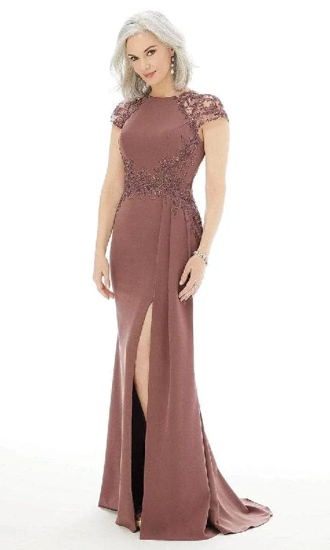 MGNY By Mori Lee - 72210SC Embellished Jewel Neck Evening Dress - 1 pc Rosewood In Size 12 Available Cheap party dresses