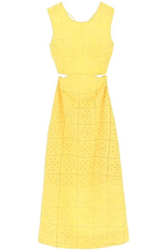 Broderie Anglaise Maxi Dress  - Yellow Hot new arrivals in maxi dresses