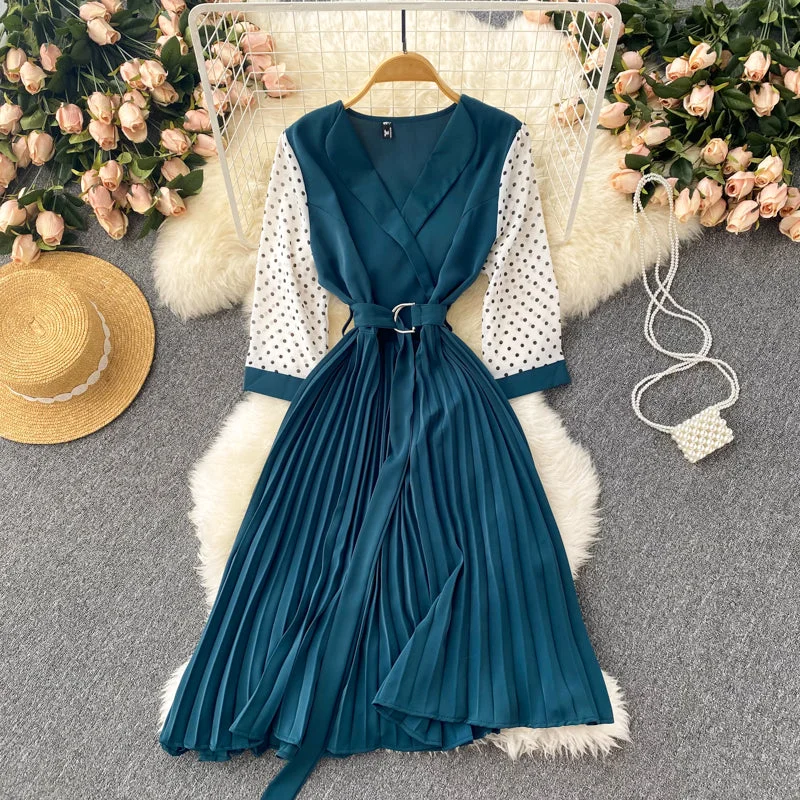 Cute V Neck Long Sleeve Dress A Line Fashion Dress  10667 Anniversary maxi dresses