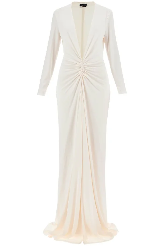 TOM FORD long stretch jersey evening dress Satin maxi dresses