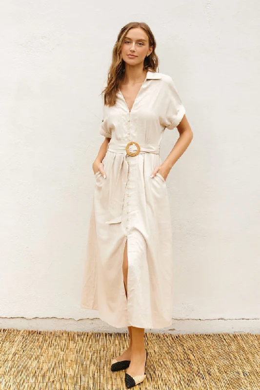 Heaven Sent Wicker Buckle Maxi Dress Elegant maxi dresses