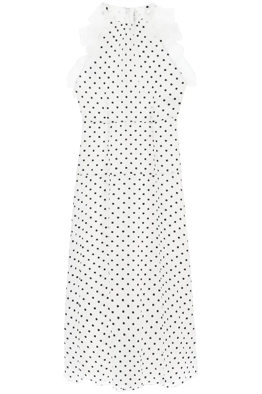 ALESSANDRA RICH sleeveless maxi dress in polka Vacation maxi dresses