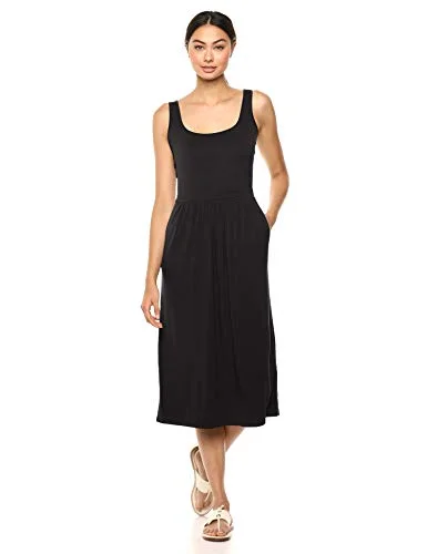 Women's Jersey Sleeveless Empire-Waist Midi Dress Off-shoulder midi dresses