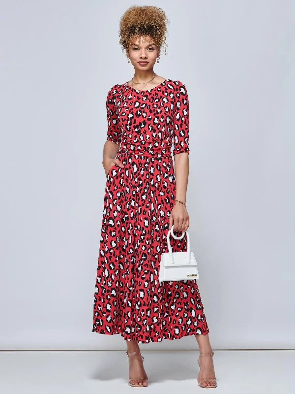 Jolie Moi Dorothy Animal Print Dress, Red Animal Girls' floral dresses