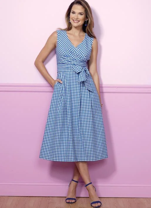 Butterick 6446 Misses' Pleated Wrap Dresses with Sash Pattern Travel unclassified dresses