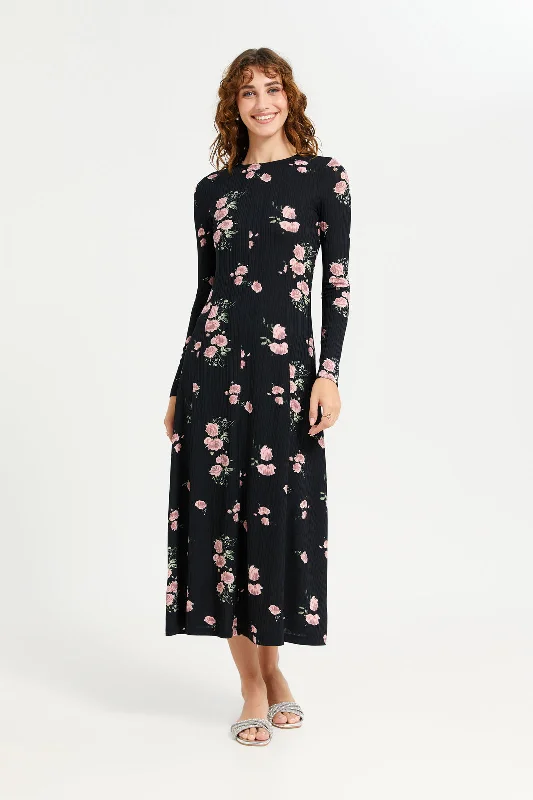 Women Black Printed Dress Budget-friendly unclassified dresses