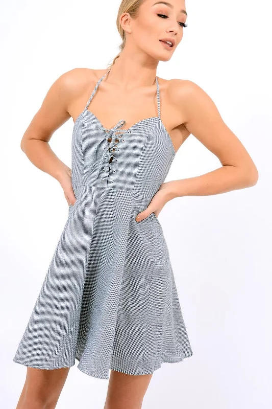 Black Gingham Sweetheart Dress - Jazz Tiered unclassified dresses