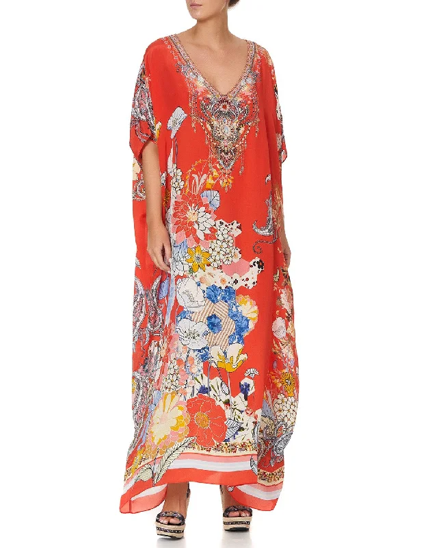 Paisley in Patches V Neck Kaftan Soft fabric unclassified dresses