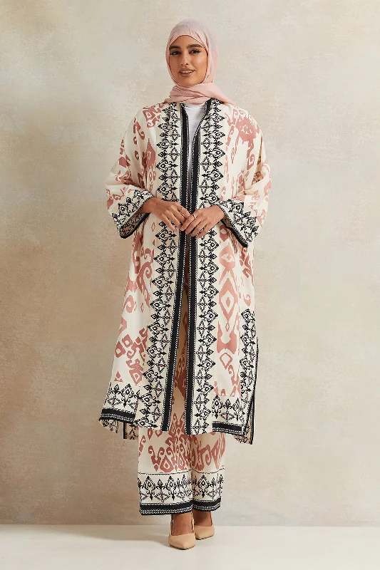 Women Cream Printed Kimono High-end unclassified dresses