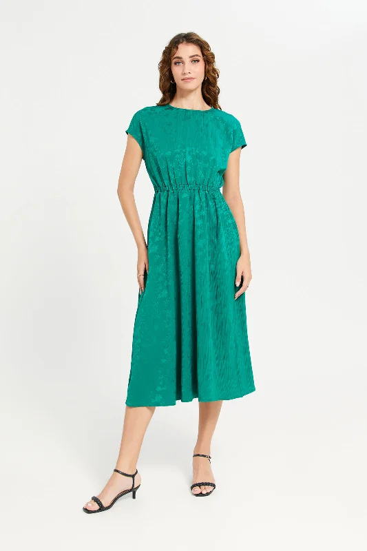 Women Green Jacquard  Dress Formal unclassified dresses