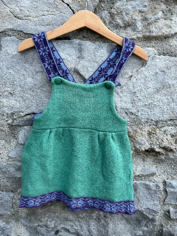 Green knitted pinafore 12-18m (80-86cm) Y2K unclassified dresses