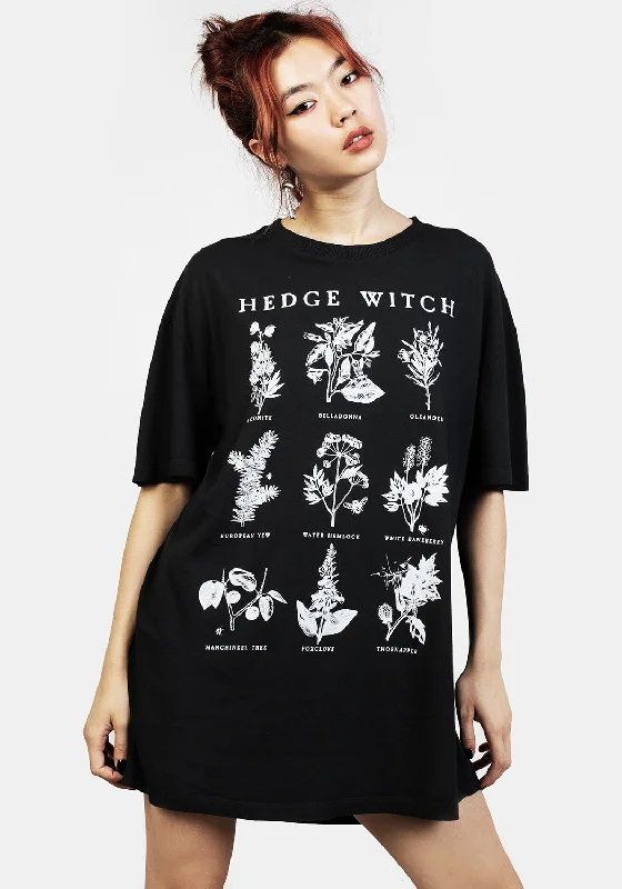 Hedgewitch Black Garment Washed Oversized Tee Dress Plus size unclassified dresses