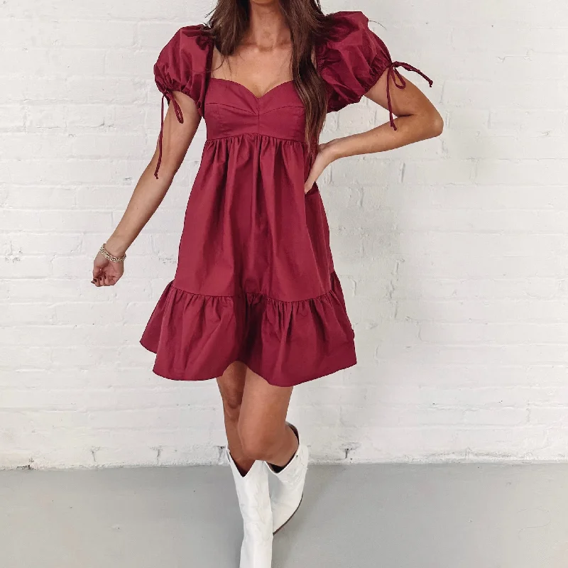 Ingrid Dress - Burgundy A-line unclassified dresses