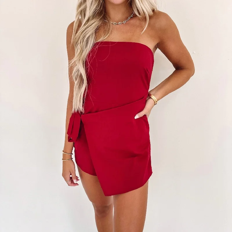 Lennon Romper - Burgundy Embroidered unclassified dresses