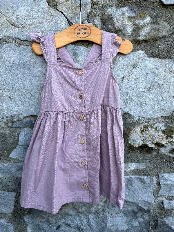 Lilac linen pinafore  6-9m (68-74cm) Satin unclassified dresses