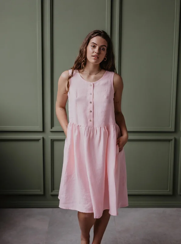 Linen sleeveless summer dress HAZEL - Cotton Candy Engagement unclassified dresses