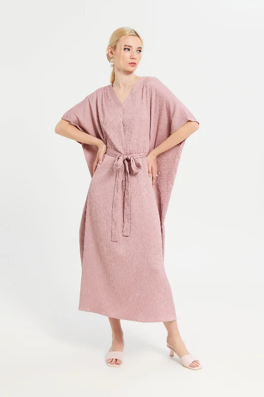 Women Mauve Plain Kaftan Dress Luxury unclassified dresses