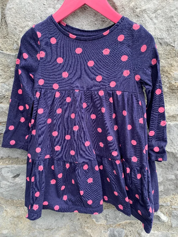 Navy dress with cat dots    18-24m (86-92cm) Trendy unclassified dresses