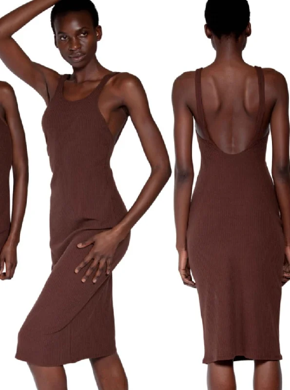 Open Back Dress - Brown Summer unclassified dresses