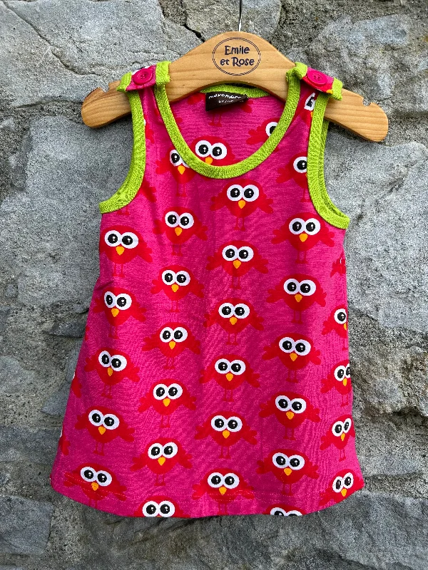 Pink bird pinafore  3-6m (62-68cm) Tiered unclassified dresses