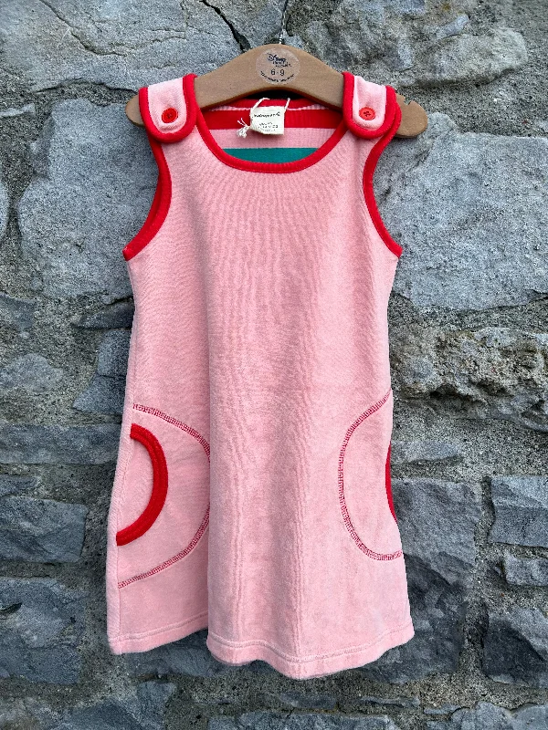 Pink velour pinafore 18-24m (86-92cm) Short unclassified dresses