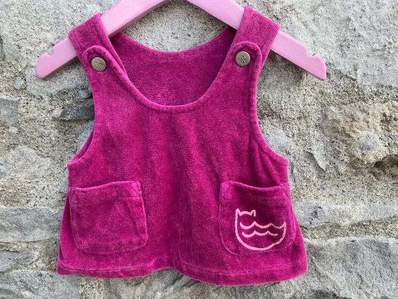 Purple velvet pinafore  0-3m (56-62cm) Discounted unclassified dresses