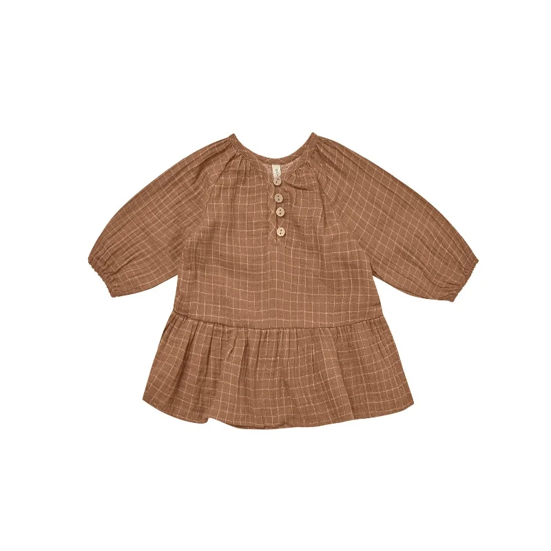 Quincy Mae Lany Dress - Cinnamon Grid Popular unclassified dresses