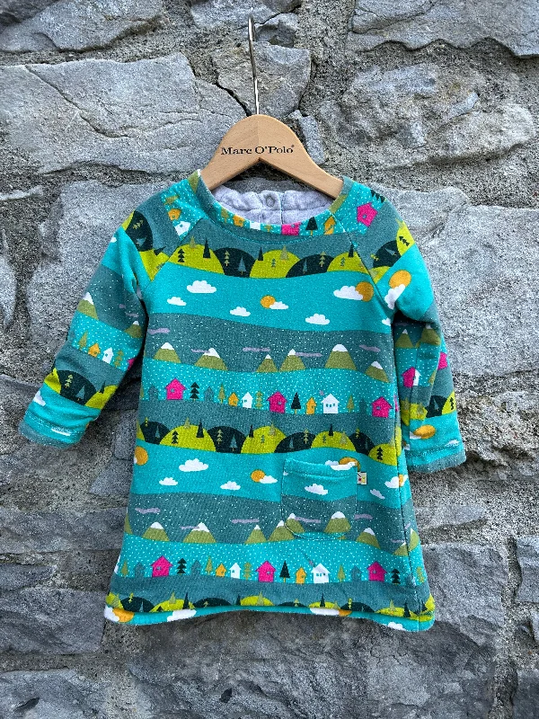 Raccoon&winter landscape reversible dress  6-12m (68-80cm) Minimalist unclassified dresses